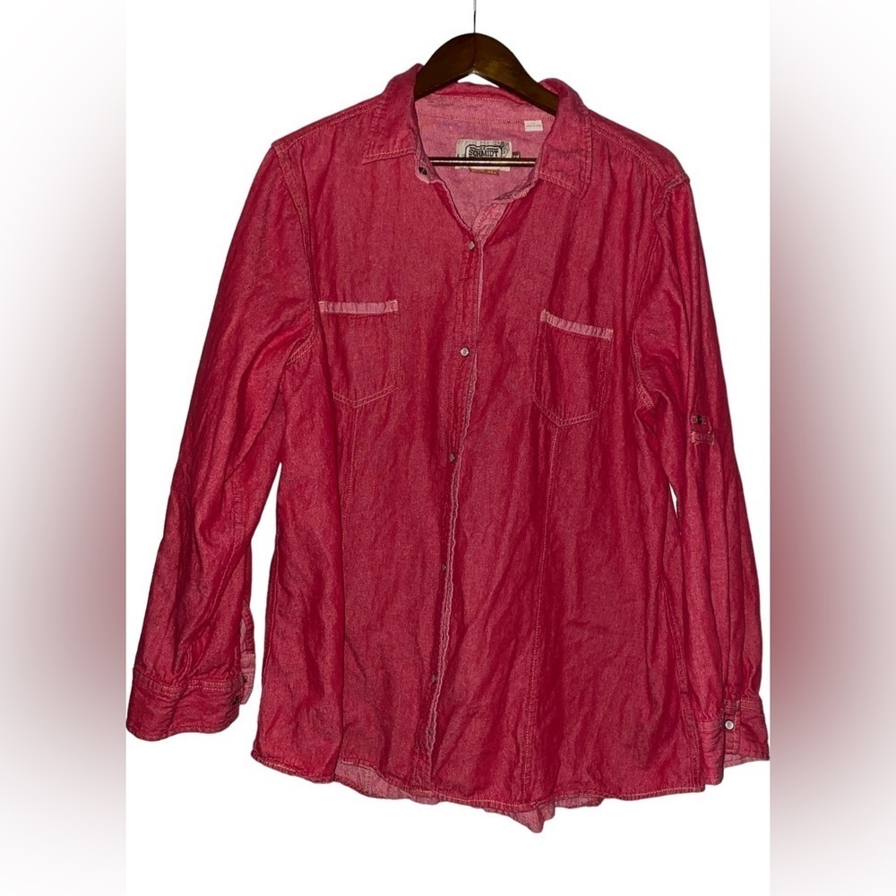 C.E. Schmidt Work Wear‎ Fit Pearl Snap Button Women Shirt XL Cowgirl Chore Barn